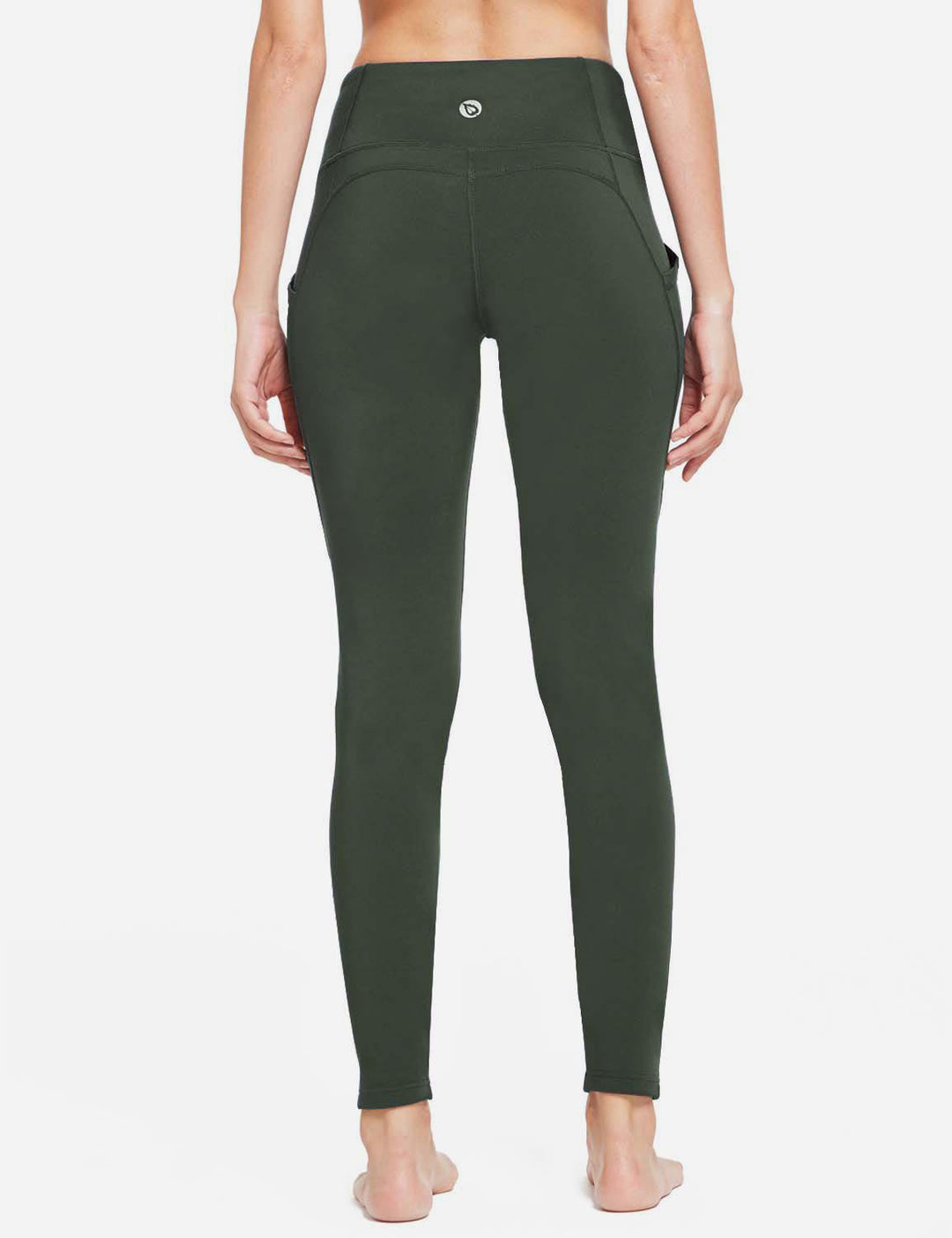 Leggings termici donna con tasche, vita alta, per abbigliamento sportivo e casual.