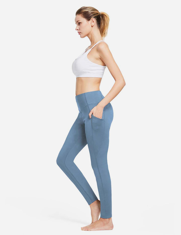 Leggings donna per sport invernali, termici, vita alta, tasche, protezione dal freddo.