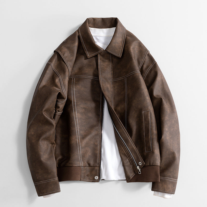 Giacca uomo retrò con vestibilità ampia, ideale per look stratificati urbani. Outwear invernale casual e confortevole.