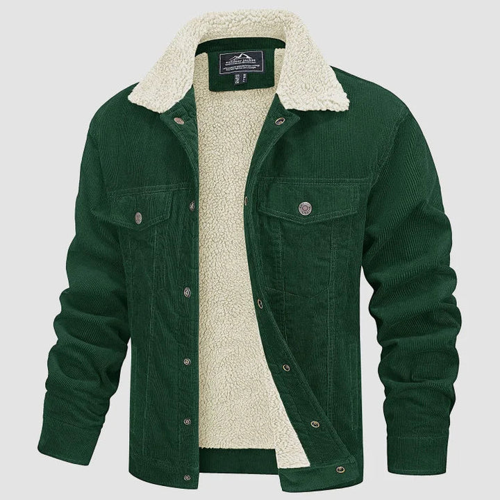 Elegante giaccone da uomo stile camionista, caldo e versatile, indispensabile per il guardaroba maschile invernale.