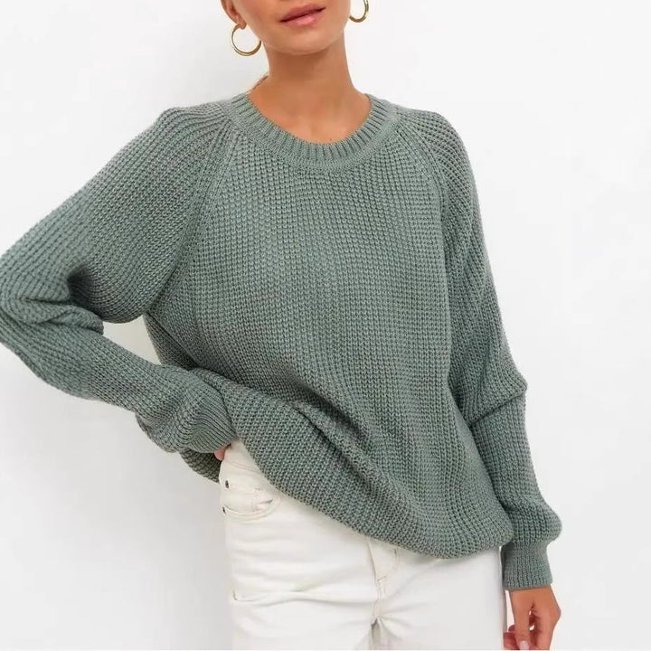 Maglione donna in maglia spessa, caldo e morbido, perfetto per l'inverno e l'autunno.
