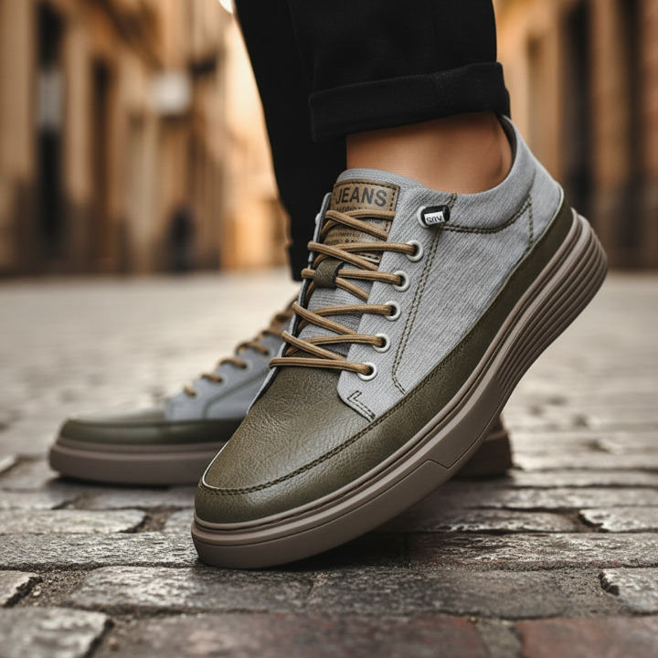 Calzature uomo comode per uno stile quotidiano rilassato. Sneakers versatili bianche e nere, ideali per ogni occasione.