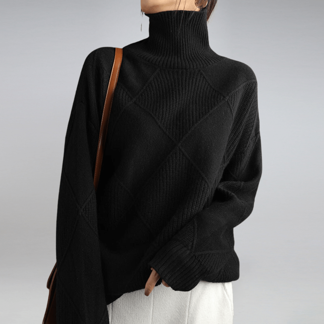 Maglione dolcevita morbido per donna, un capo casual elegante che offre calore e moda durante l'inverno.