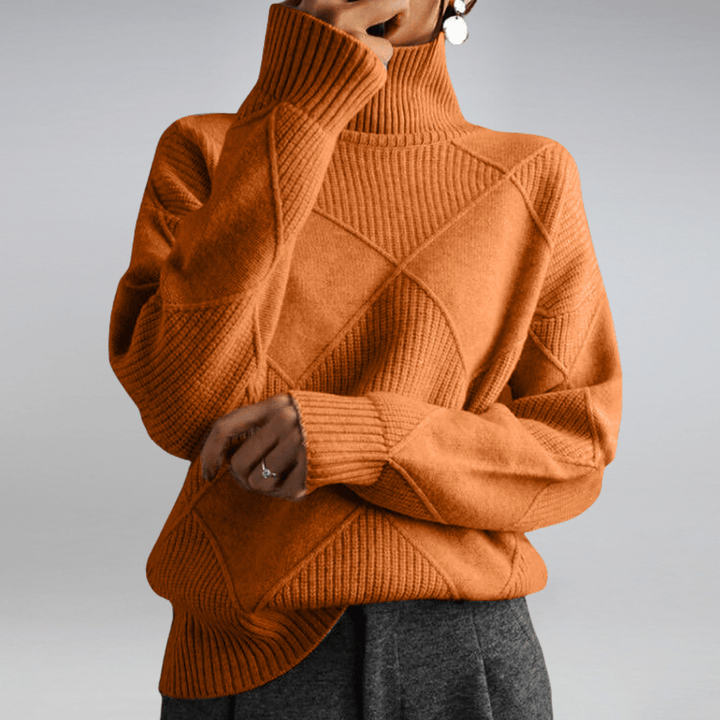 Abbigliamento donna: maglione dolcevita morbido, un pullover di alta qualità per stile e comfort invernali.