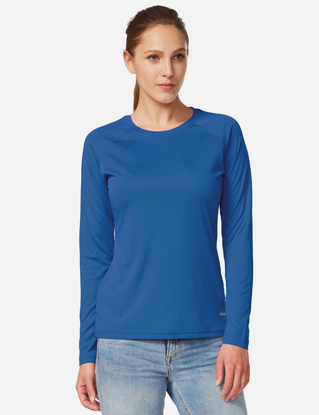 Maglia con protezione UV donna, per passeggiate. Traspirante, girocollo, ideale per l'estate.