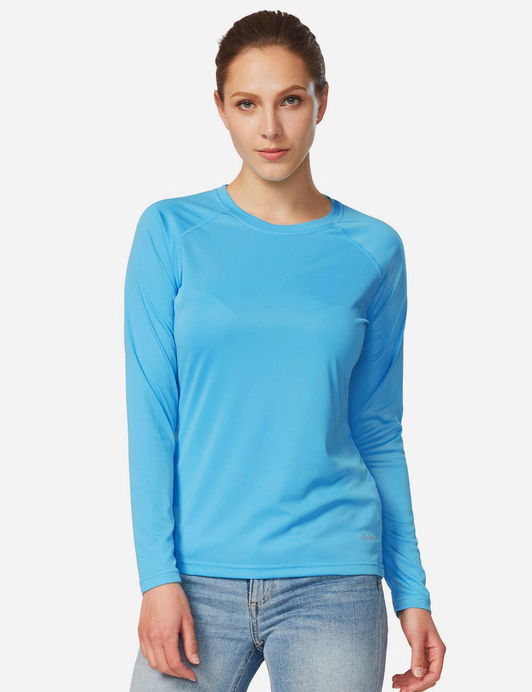 Maglia tecnica donna maniche lunghe, protezione UV. Comfort per corsa, escursionismo e fitness.