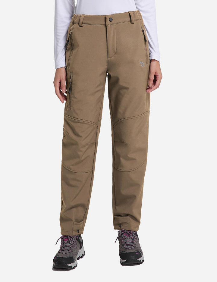 Pantaloni termici da donna con tasche con zip, per sport invernali e comfort.