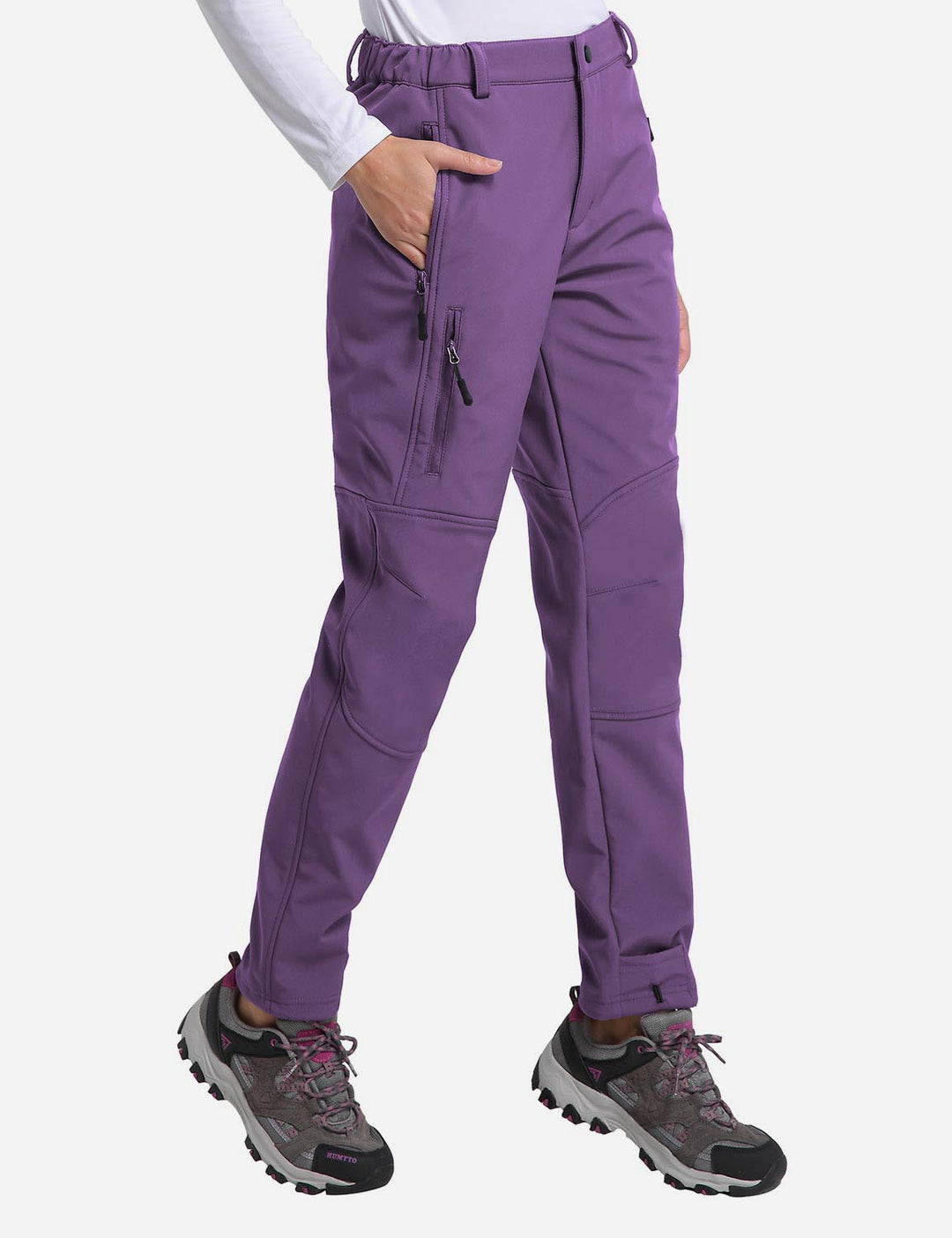 Pantaloni sportivi da donna, termici per trekking e outdoor con tasche zip.