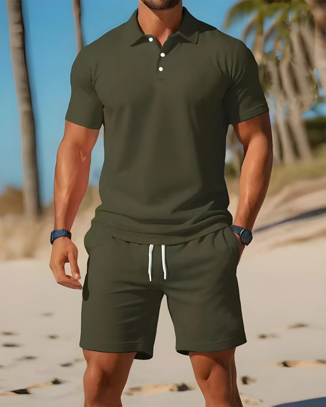 Completo Polo e Pantaloncini da Uomo, set estivo di tendenza. Perfetto per un look casual-chic.