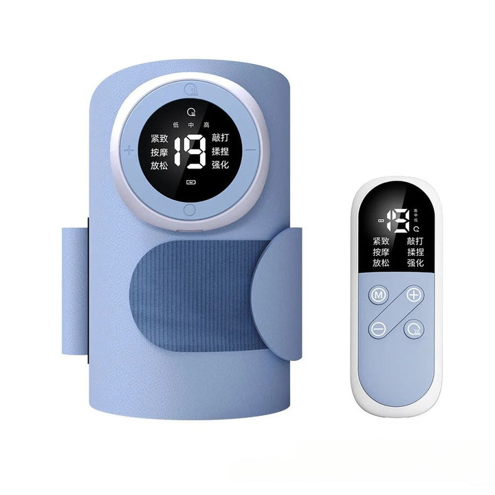 Dispositivo elettrico per massaggio riscaldato al braccio con telecomando. Ideale per benessere e recupero.