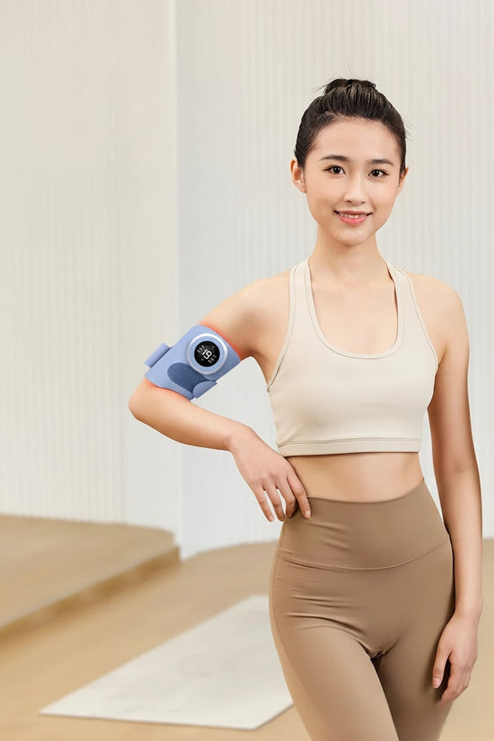 Massaggiatore braccio unisex con telecomando. Terapia caldo e drenaggio linfatico per tutti.