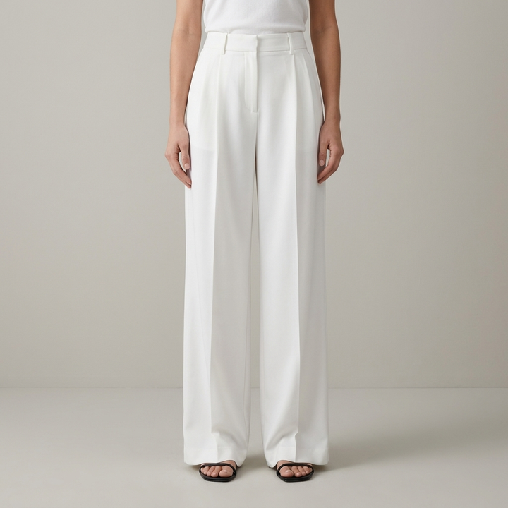Pantaloni palazzo neri donna vita alta, gamba larga, eleganti per ogni occasione.