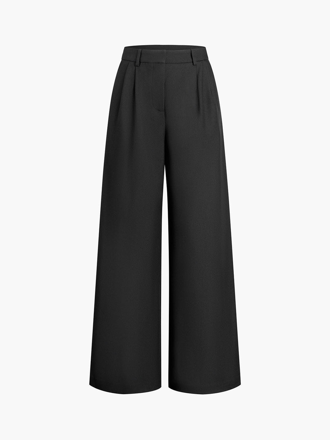 Modello pantaloni palazzo donna con vita alta e gamba larga, stile elegante e versatile.