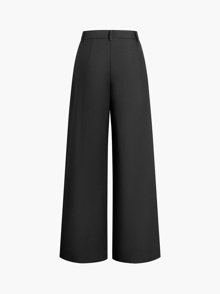 Pantaloni palazzo per donna, vita alta e gamba larga, ideali per outfit primaverili estivi.