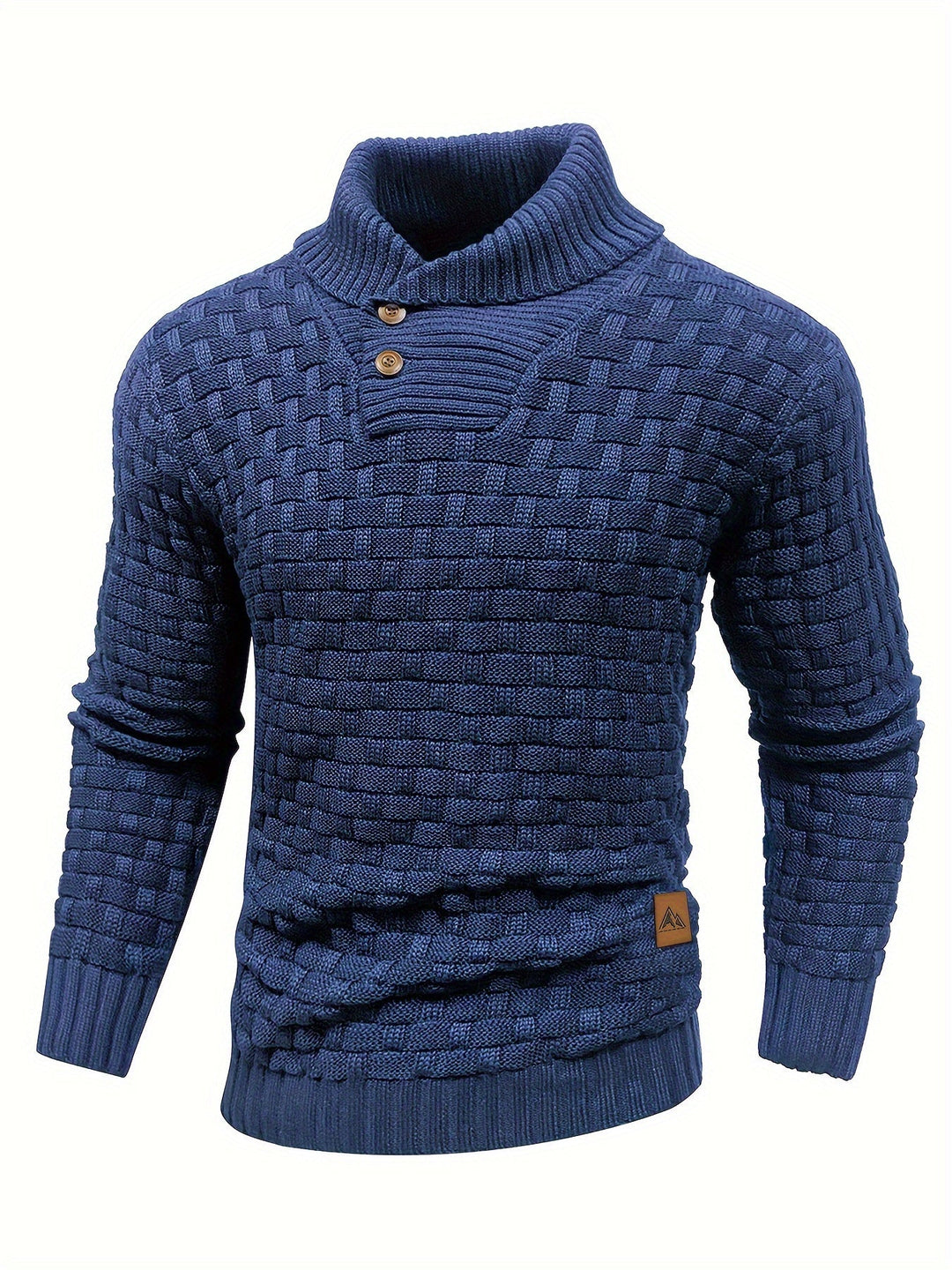 Maglione elegante casual uomo, con collo a sciarpa per massimo comfort e tendenza.