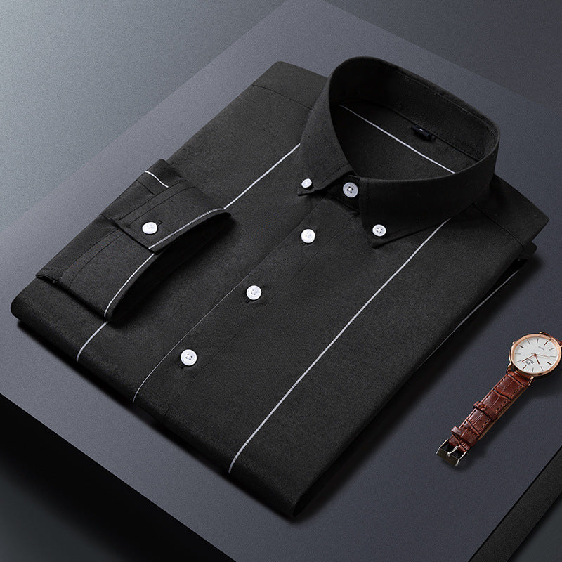 Camicia uomo estiva a righe, maniche corte, slim fit, ideale per un look casual primavera estate.