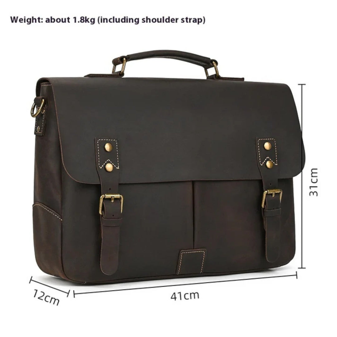 Borsa porta laptop e documenti marrone scuro per donna, un accessorio elegante e funzionale per professioniste.