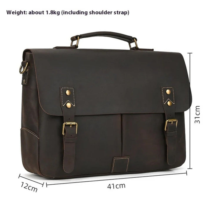 Borsa porta laptop e documenti marrone scuro per donna, un accessorio elegante e funzionale per professioniste.