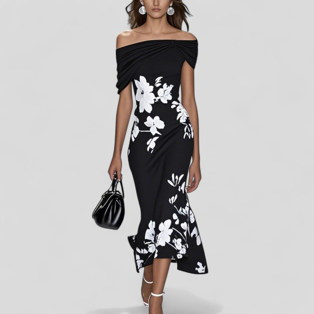Vestito midi donna chic per abbigliamento femminile. Ideale per cerimonie, serate eleganti o outfit da giorno versatile.
