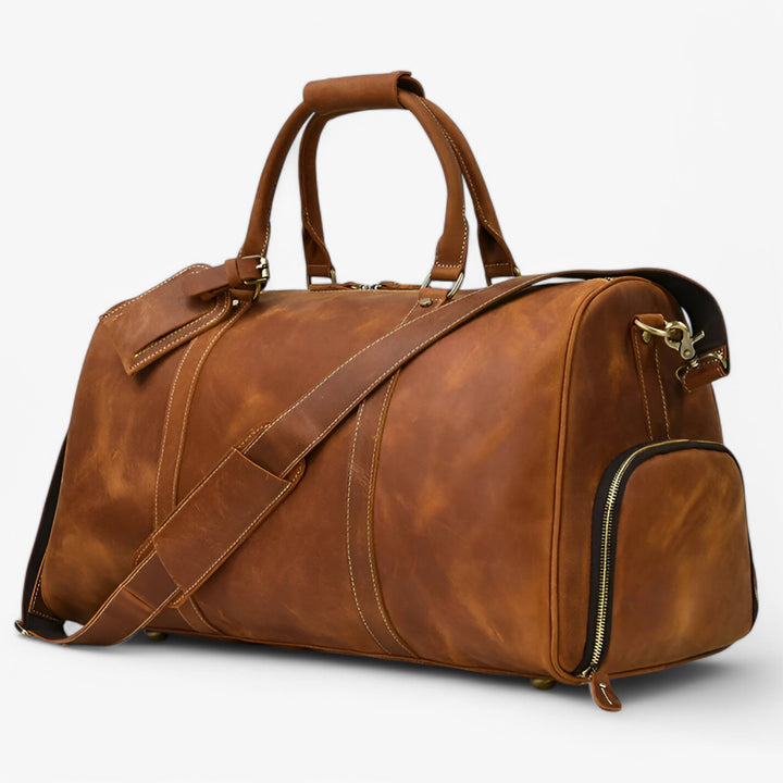 Borsa da viaggio unisex marrone 55cm, ideale per avventure e spostamenti comodi.