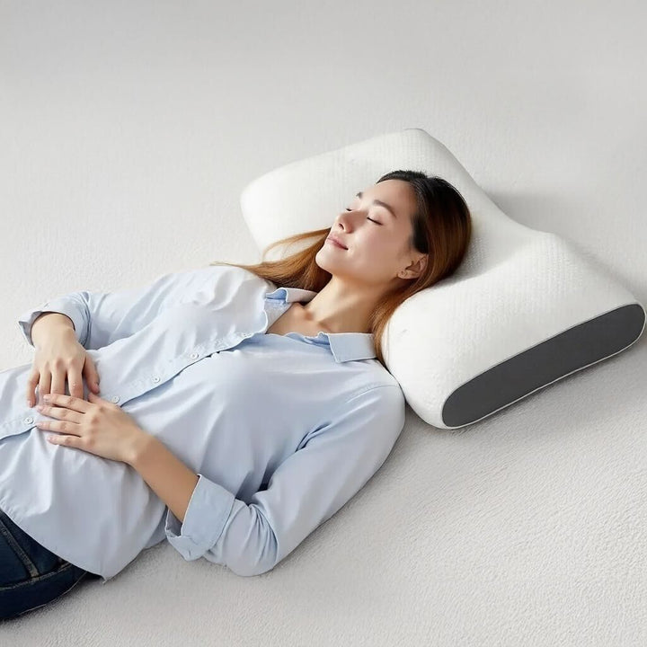 Cuscino per il riposo notturno, ortopedico e massaggiante, per alleviare tensioni e migliorare il sonno.
