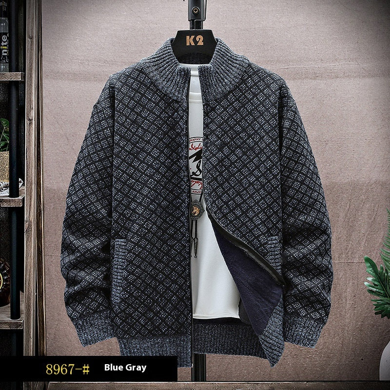 Maglione uomo casual con zip e maniche lunghe, perfetto per il comfort e il look quotidiano.