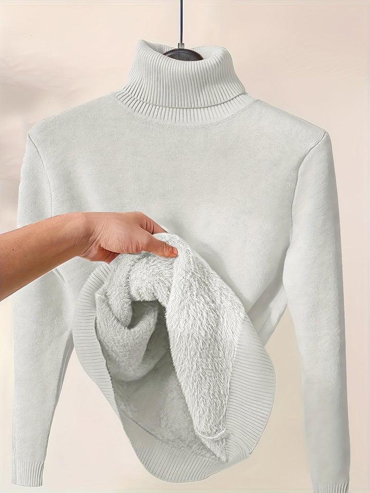 Maglione donna aderente con collo alto elasticizzato. Perfetto per autunno/inverno, look versatili ed eleganti.