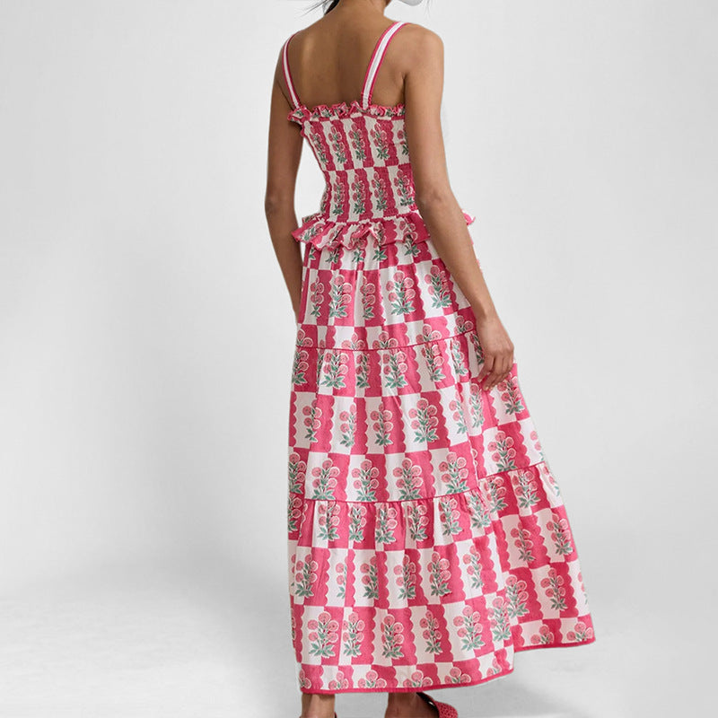 Abito lungo estivo donna floreale svolazzante, senza spalline, per un comfort e stile impeccabili.