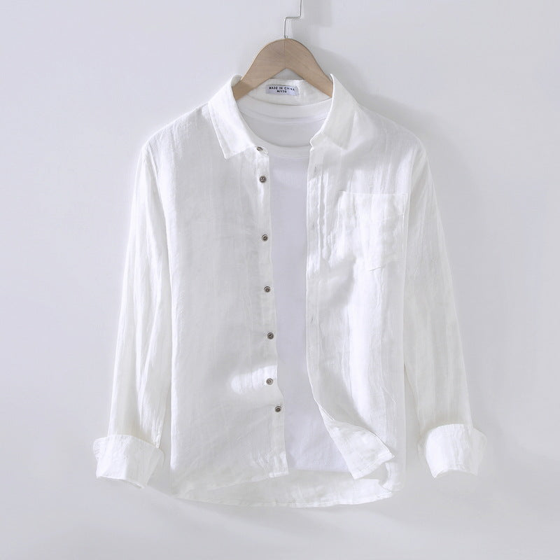 Camicia estiva uomo a maniche lunghe, vestibilità ampia, per massimo comfort e stile casual. Ideale per vacanze e outfit quotidiani.