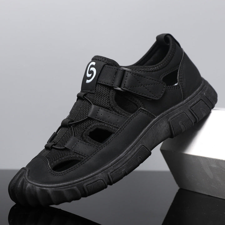 Scarpe sandali estivi da uomo, design classico e comfort duraturo con chiusura a velcro.