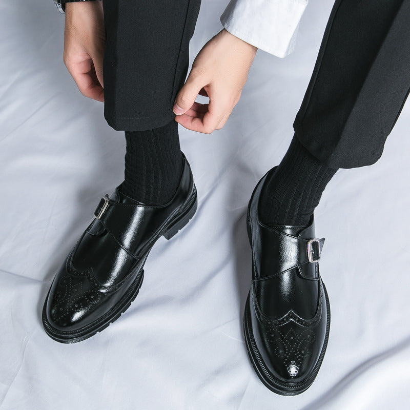 Eleganti scarpe uomo monkstrap traspiranti, in pelle di qualità per comfort duraturo, perfette per ogni occasione moderna.