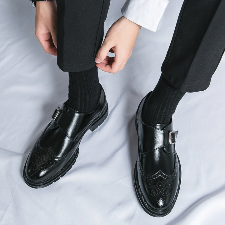 Eleganti scarpe uomo monkstrap traspiranti, in pelle di qualità per comfort duraturo, perfette per ogni occasione moderna.
