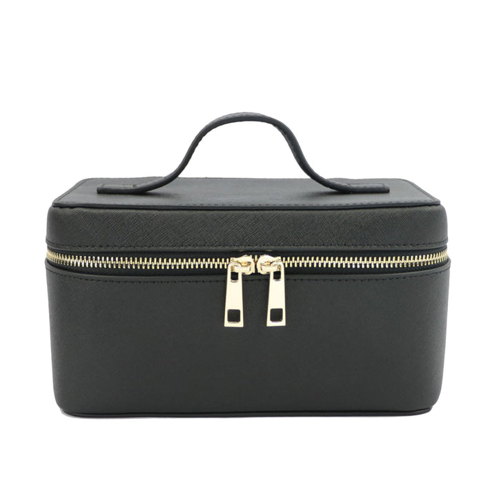 Elegante beauty case donna in vera pelle, perfetto per organizzazione cosmetici e trucco in viaggio.