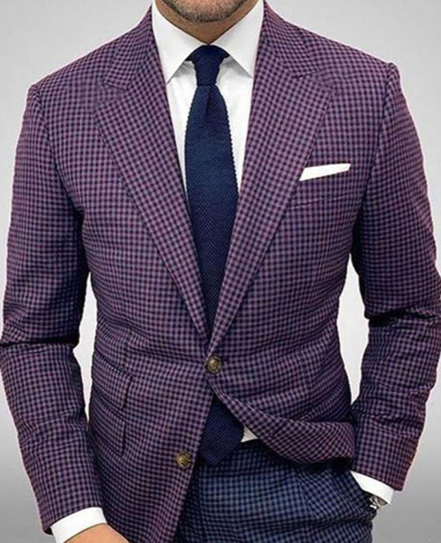 Blazer autunnale da donna, modello slim fit a righe con due bottoni, ideale per la moda.