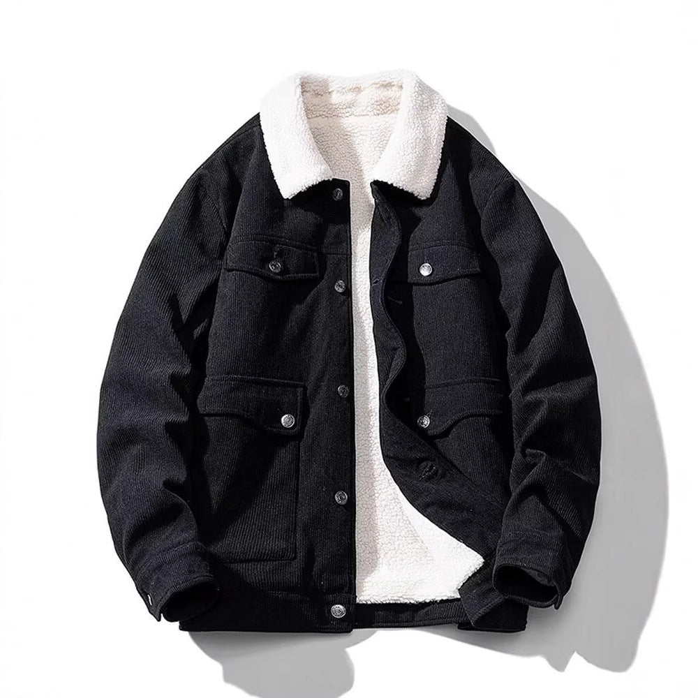 Giacca invernale uomo nera, vestibilità ampia e confortevole. Cappotto maschile casual, ideale per l'inverno.