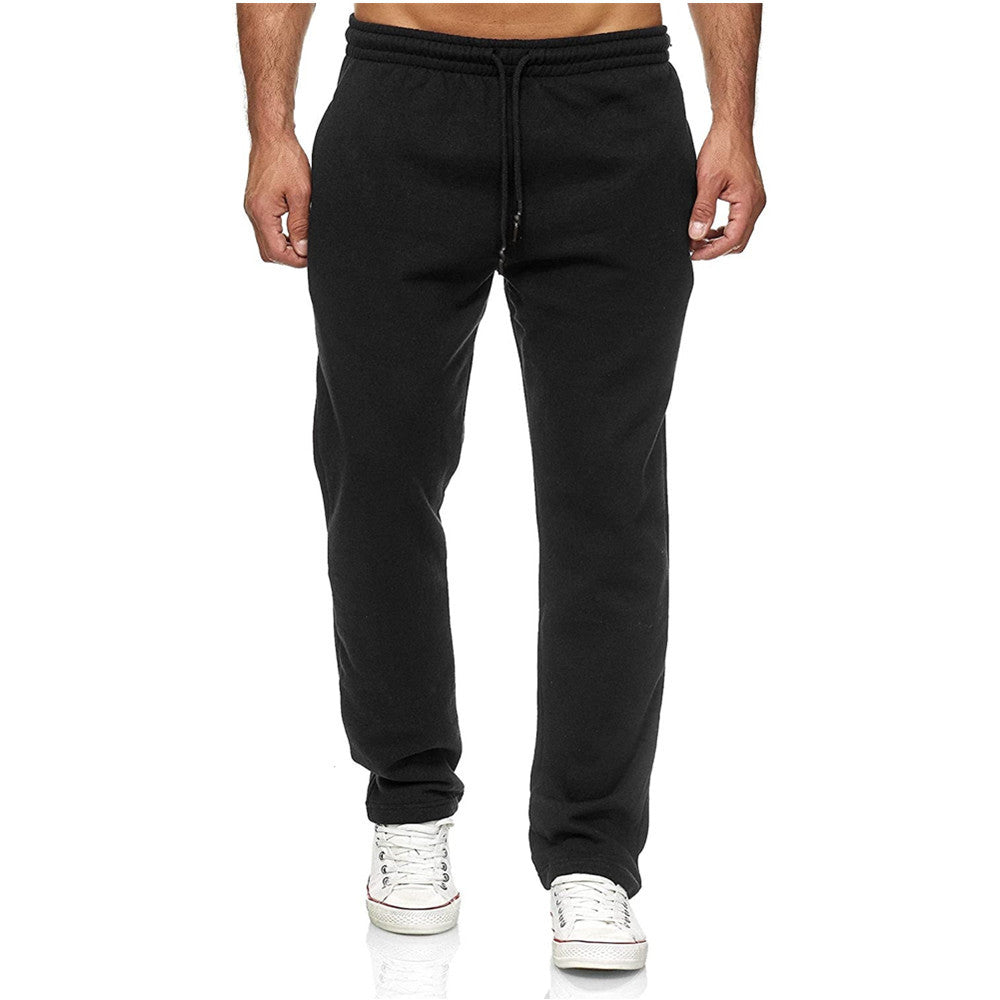 Uomo pantaloni tuta flessibili a gamba dritta, ideali per streetwear, comfort e relax invernale.
