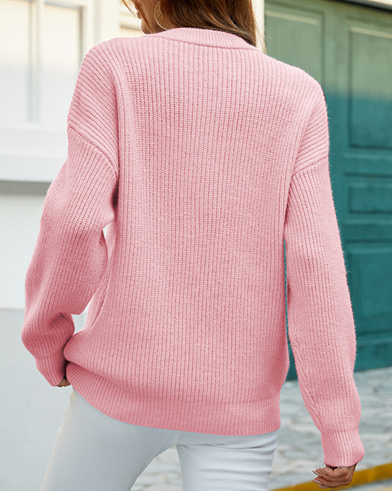 Maglione girocollo donna elegante e caldo, ottimo per l'inverno casual chic.