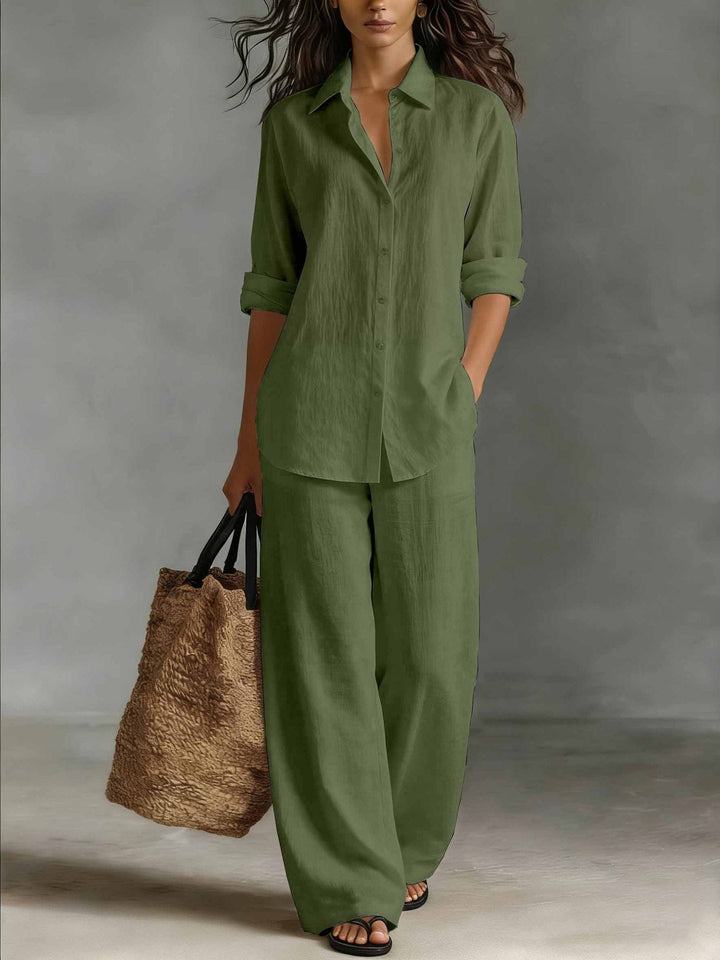 Moda femminile: set donna casual due pezzi con top a maniche lunghe e pantaloni dritti per comfort e stile.