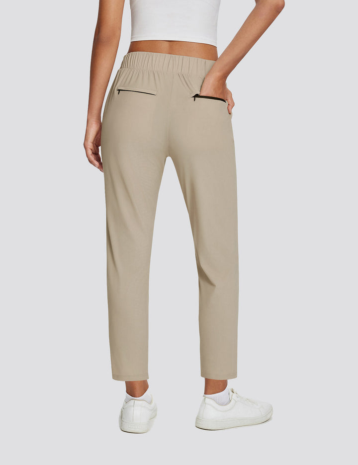 Versatili pantaloni donna vita alta, UPF 50+, spacco e tasche. Ottimi per outdoor e relax.