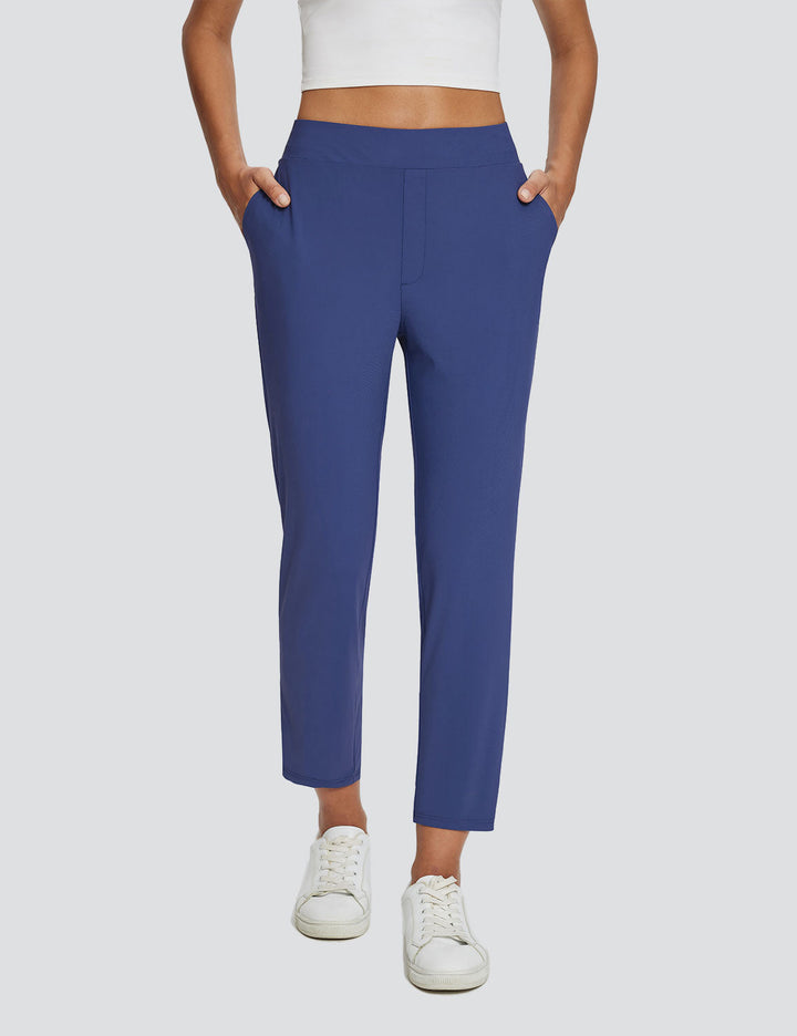 Pantaloni donna sportivi, protezione UPF 50+, vita alta, spacco, tasche di sicurezza.