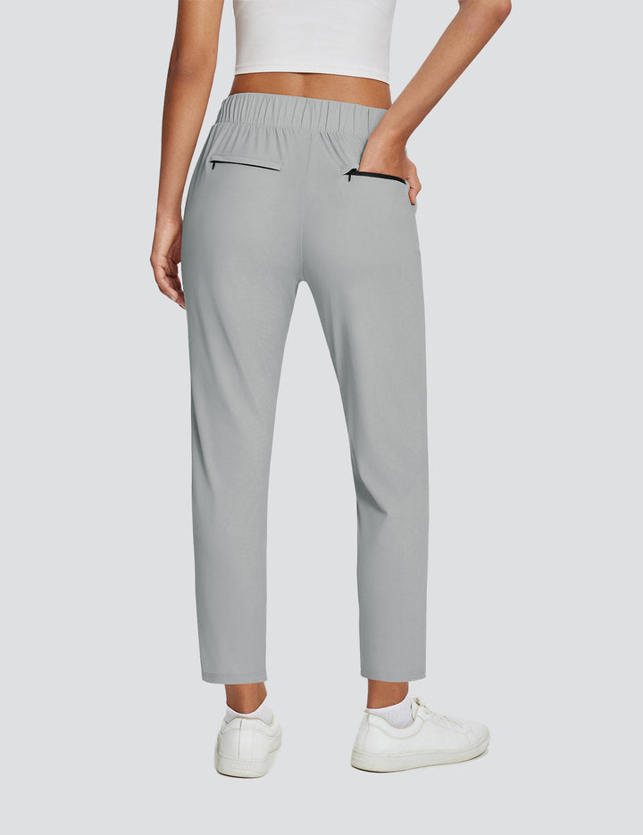 Donna, pantaloni hiking vita alta, protezione solare UPF 50+, con spacco e tasche funzionali.