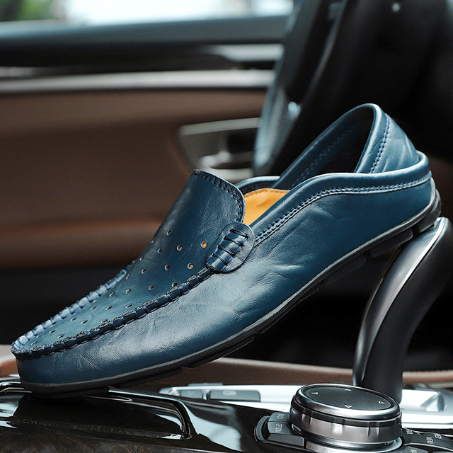 Mocassini uomo estivi arancioni traspiranti con suola antishock. Comfort e stile casual per primavera/estate.