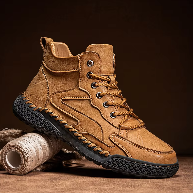 Stivali donna con lacci neri, scarpe casual eleganti con suola spessa per comfort e stile quotidiano.
