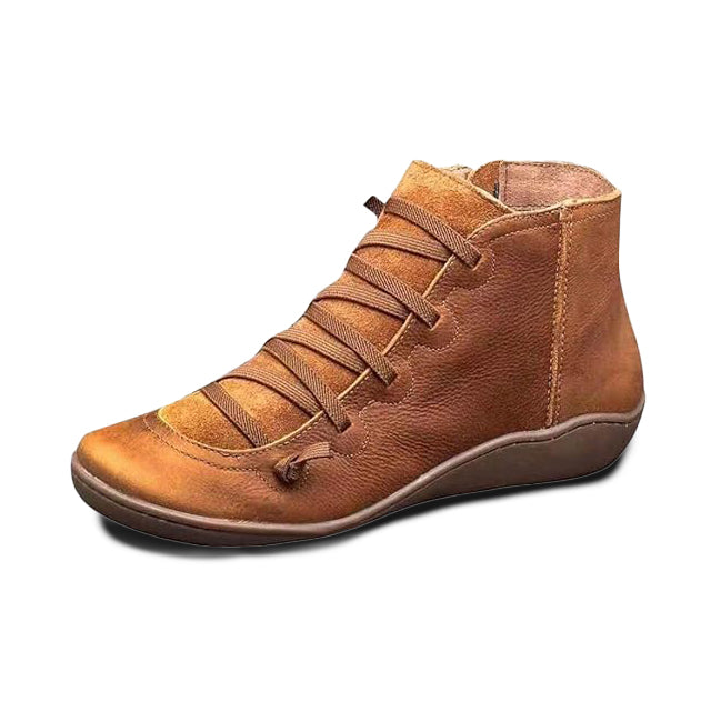 Stivaletti ortopedici donna FlexiSupport, neri, offrono comfort quotidiano e supporto per piede e postura.