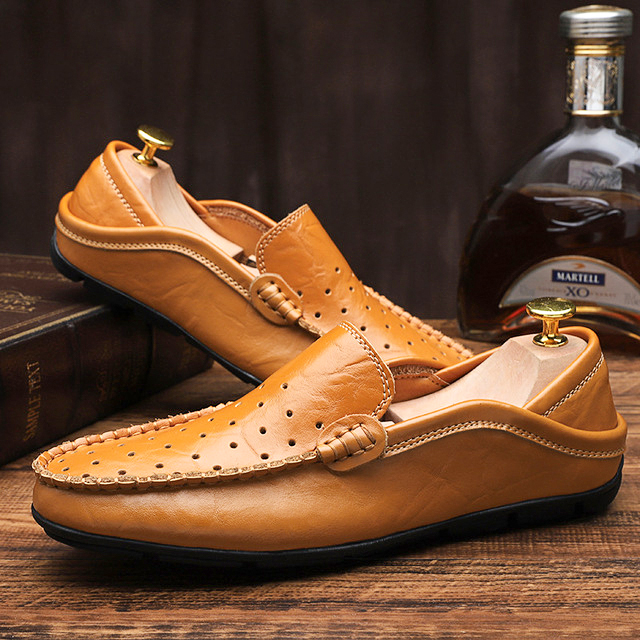 Mocassini uomo neri traspiranti, scarpe estive antishock con suola antiscivolo. Comfort per ogni giorno.