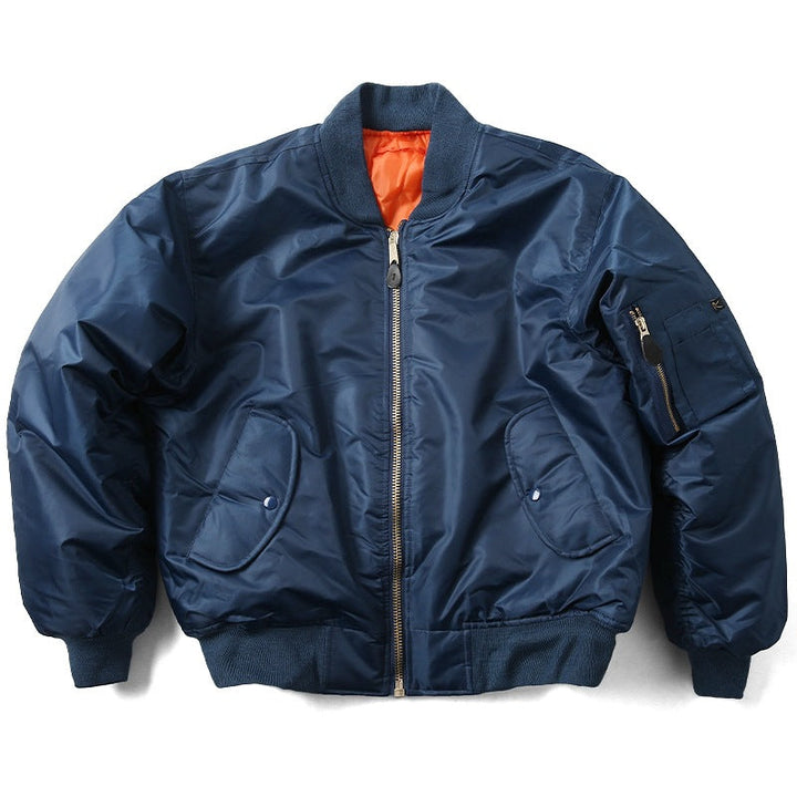 Giacca bomber autunnale uomo, stile pilota MA-1, perfetta per esterni, abbigliamento casual.