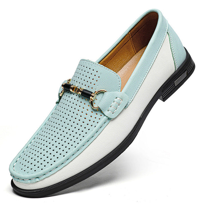 Mocassini uomo moda casual, scarpe estive senza lacci per comfort e traspirabilità.
