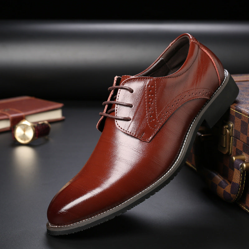 Scarpe nere eleganti uomo Oxford, design classico. Calzature formali taglie grandi per un look professionale impeccabile.