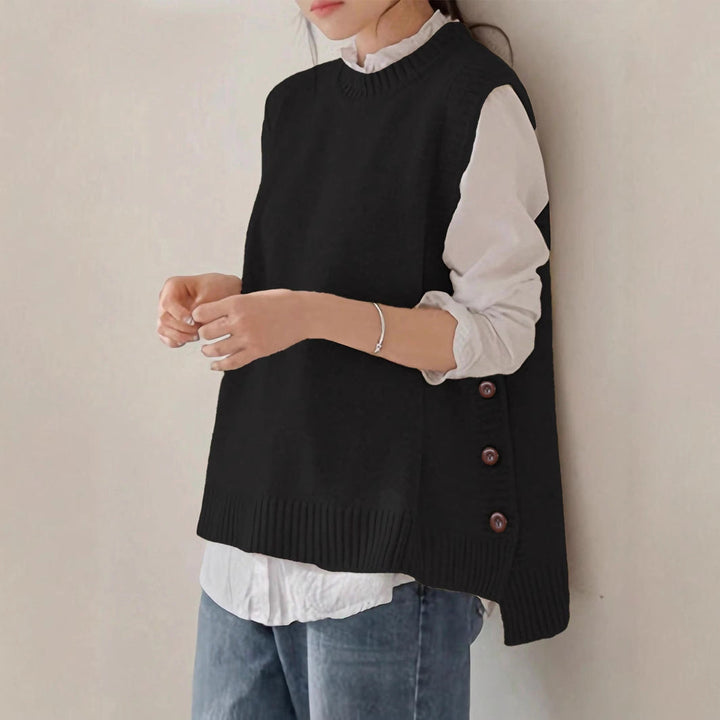 Gilet donna elegante e confortevole, ideale per look sofisticati. Stile vintage senza maniche.