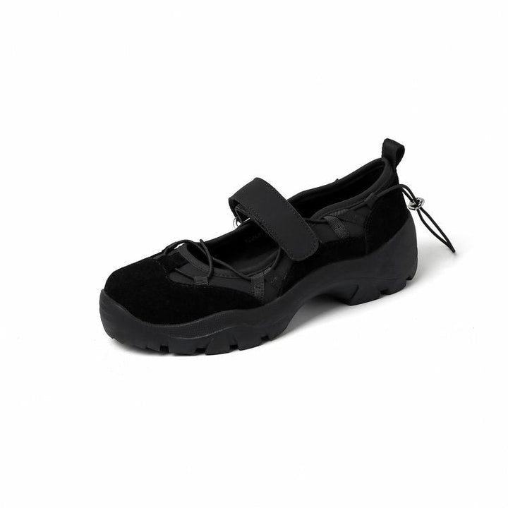 Mary Jane donna versatili con chiusura a strappo e suola spessa. Stile casual e comfort duraturo.